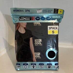 32 Degrees Women's Black Short Sleeve Tops 3-Pack